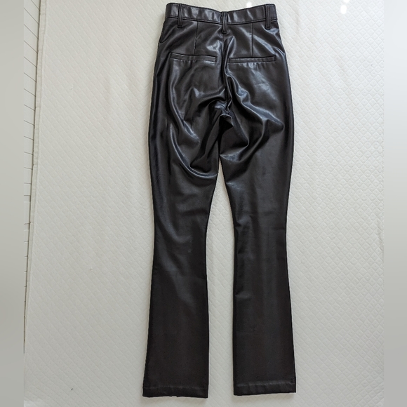 Abercrombie & Fitch Skinny Ultra High Rise Vegan Black Leather Slit Pants, sz 24 - Picture 5 of 16